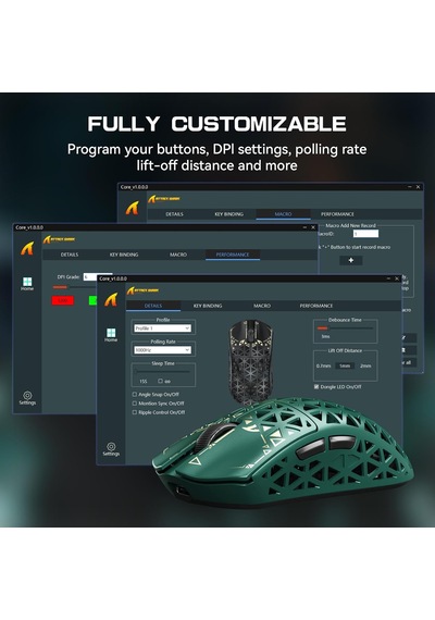 R5 Ultra Karbon Fiber Hyperspeed Kablosuz Gaming Mouse 39g Süper Hafif, Paw3950max Sensör, 42000 Dpı, 8000hz Kablosuz Polling, Bt/2.4g/kablolu Usb-c, Windows/mac Uyumlu Green