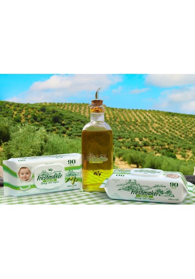 Freshmaker Islak Havlu Zeytinyağlı Sensitive Kapaklı 1080 Yaprak 12'li Set