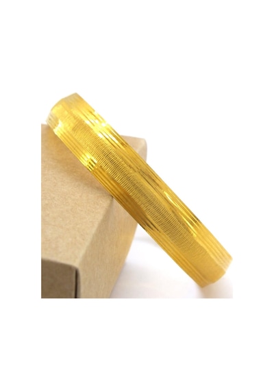Altın Kaplama Dikey Çizgili 1 Cm Bilezik Blz-3067 Altın