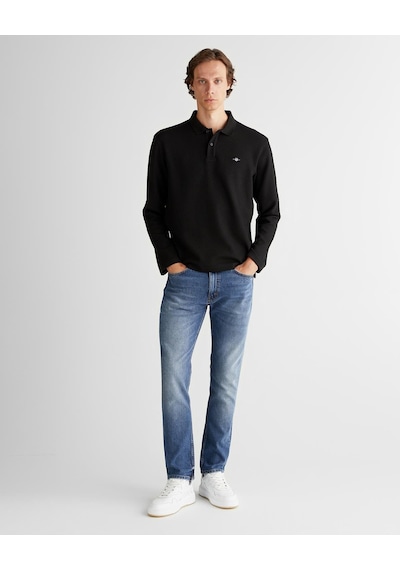 Gant Erkek Siyah Jakarlı C Yaka Polo Yaka Kazak-10545 Siyah