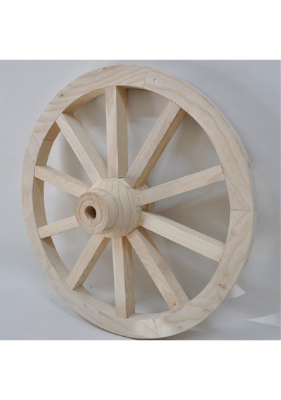Otantik Çarşı Ahşap At Arabası Tekeri 60 Cm. Sarı