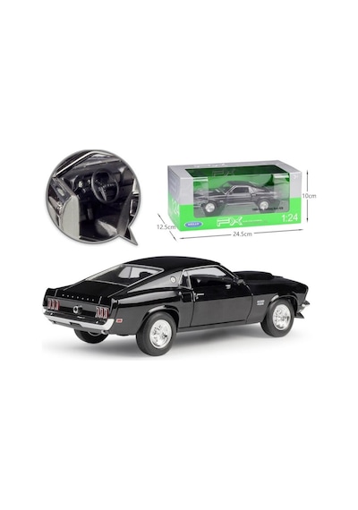 Welly 1969 Ford Mustang Boss 429 Siyah 1 24 Model Araba