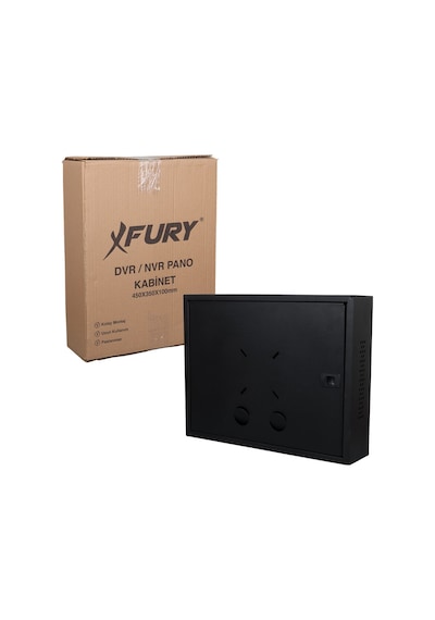 Fury 45x35x10cm Dik Tip Siyah Dvr / Nvr Güvenlik Kabini Pano