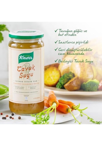 Kavanoz Tavuk Suyu 480ml X1 Cam Kavanoz Kemik Ilik Suyu 480ml X1 Genel