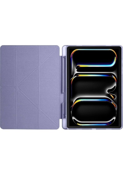 Apple Uyumlu iPad Pro 11 Inç 2024 M4 Kılıf Kalem Şarj Bölmeli Stadlı Uyku Modlu Arkası Silikon Akıllı Case Kılıf