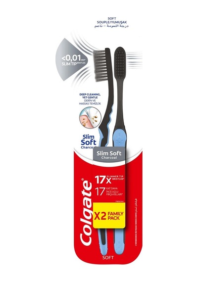 Colgate Mikro İnce Diş Fırçası 1+1 Black - Hassas Temizlik 2'li Ekonomik Paket - 2 Adet Tarı