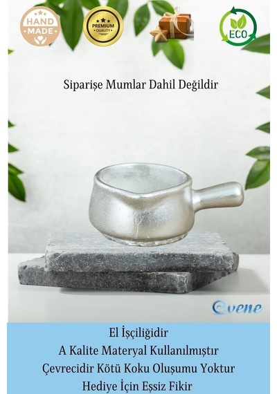 Mumluk Şamdan 3 Adet Tealight Uyumlu Üçlü Tava Model - Gümüş