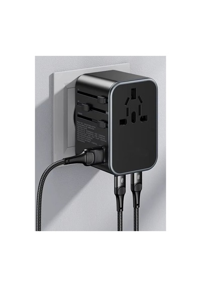25w Evrensel Seyahat Şarj Adaptörü Fiş Priz Dönüştürücü /1xusb/2xtype-c/1xac