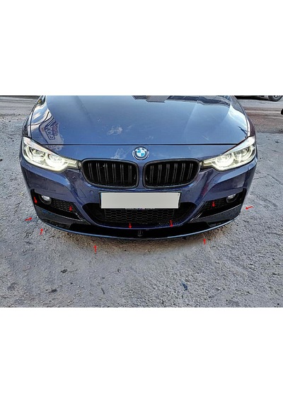 F30 M Sport Ön Lip - 3 Parça - Plastik - Parlak Siyah