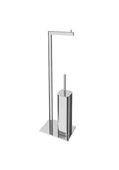 Krom Ayaklı Tuvalet Kağıtlık + Fırçalık