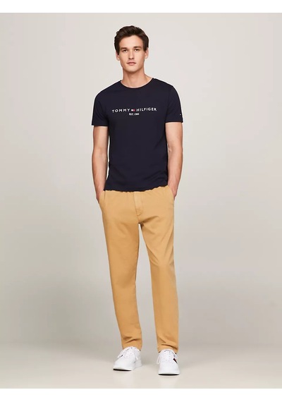 Tommy Hilfiger Erkek Core Tommy Logolu T-shirt - Mavi Mavi