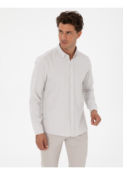 Pierre Cardin Erkek Vizon Gömlek Desenli 50311396-vr052 Vizon