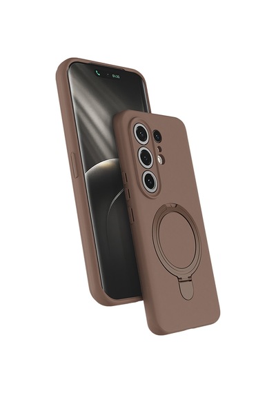 Maks Technology Tecno Camon 50 Pro Kılıf M-safe Şarj Özellikli Standlı Mkst Samara Kapak - Desert Gold Altın
