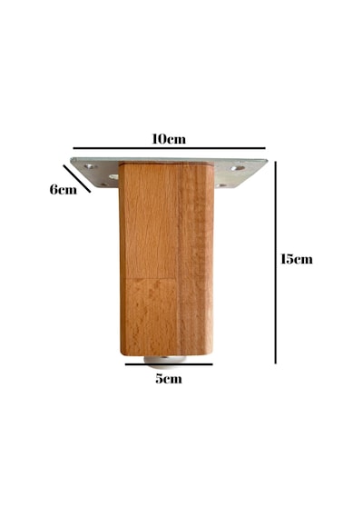 Kale 15cm Ayarlı Ahşap Ayak Mobilya Masa Ve Dolap Ayağı 15cm Kayın/gürgen Ağacı