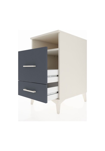 Kronos Komodin Tek Raflı 2 Çekmeceli 44x59x80 Aytaşı-antrasit Aytası