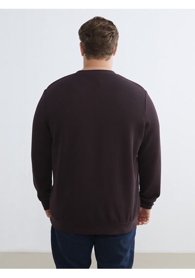 Lcwaıkıkı Classic Mürdüm Bisiklet Yaka Erkek Sweatshirt