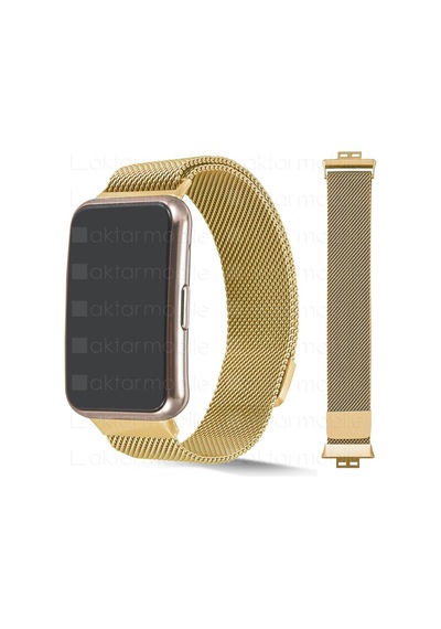 Huawei Watch Fit Hasır Metal Kordon Premium Hasır Kayış