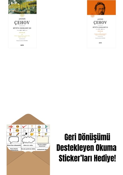 Anton Çehov Bütün Eserleri 12 + Anton Çehov Bütün Eserleri 11 Ciltli + Okuma Sticker'ları