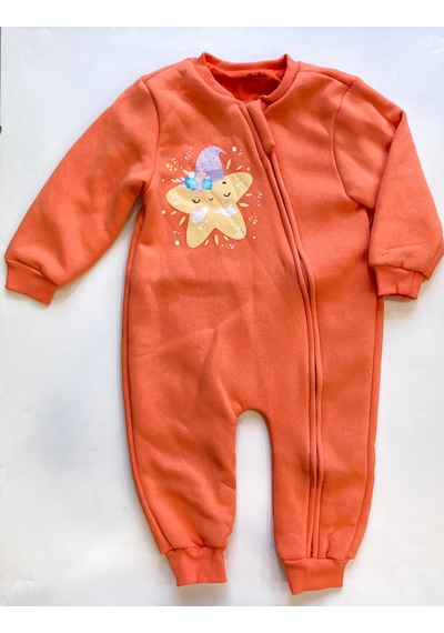 Motherlove Çocuk Uyku Tulumu 1.5 Tog 2-5 Yaş Fermuarlı Pamuklu Kumaş Turuncu