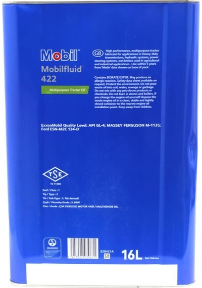 Mobil Mobilfluid 422 Traktör Şanzıman Yağı 16 L