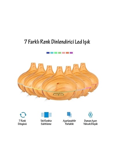 Dekoratif Lamba Vazo 500ml Kumandalı Oda Hava Nemlendirici Buhar Makinesi Koku Giderici
