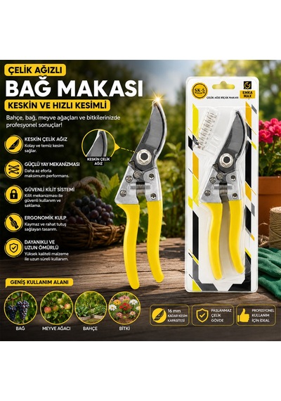 Çelik Ağızlı Bağ Makas 5250