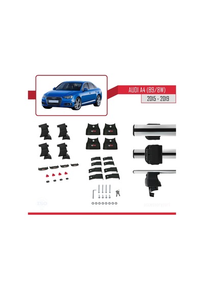 Audi A4 B9/8w 2015-2019 Arası İle Uyumlu Ace-4 Ara Atkı Tavan Barı Gri