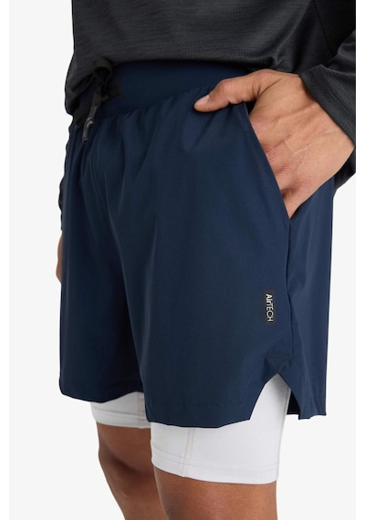 Defacto Defactofit Slim Fit Dar Kesim Sporcu Kısa Paça Şort E9365ax25aunv253 Lacivert