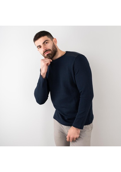 Likralı Erkek Lacivert Sweatshirt