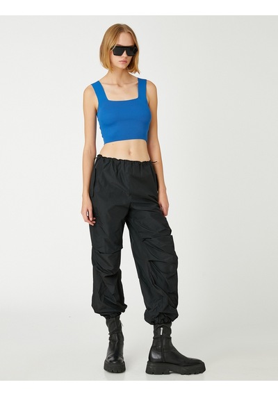 Koton Crop Atlet Kalın Askılı Kare Yaka Saks 3wak30017ht 3WAK30017HT968