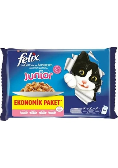 Felix Tavuklu Yavru Kedi Yaş Mama Eko Paket 24 x 85 G
