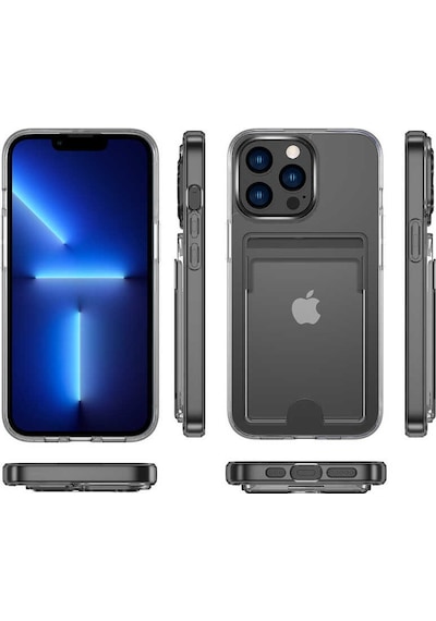 Apple Uyumlu iPhone 11 Pro Max Kılıf Zore Kartlıklı Şeffaf Ensa Kapak