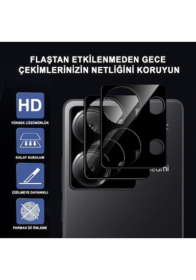 Redmi Note 13 Uyumlu Kamera Lens Koruyucu Dayanıklı Kamera Koruyucu