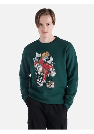 Colin's Colins Regular Fit Baskılı Yeşil Erkek Sweatshirt Cl1066430 Yeşil Colin's Colins Regular Fit Baskılı Yeşil Erkek Sweatshirt Cl1066430 Yeşil