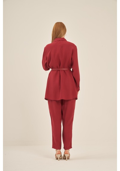 Ftz Women Kadın Pantolonlu Takım Bordo 31035 Bordo