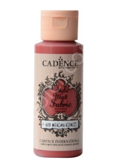 Cadence Style Mat Kumaş Boyası - 608 Mercan Kırmızı 59Ml