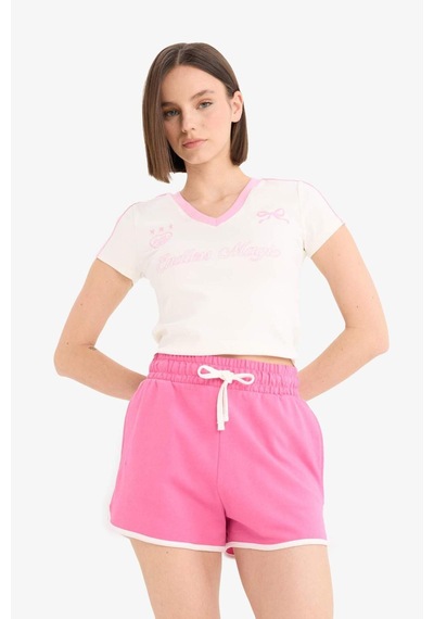DeFacto Coool Regular Fit Kalın Kumaş Şort A6224AX25SMPN613 Pembe