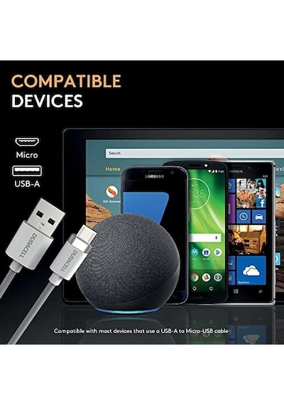 1m Usb-a To Micro Usb Örgülü Şarj Kablosu - Beyaz