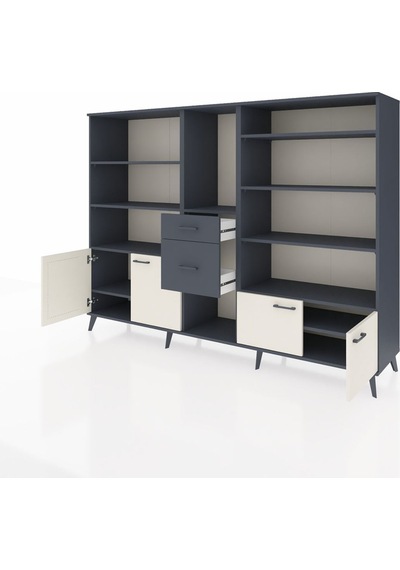 Hyperion Dolap 10 Raflı 2 Çekmeceli 4 Kapaklı 220x44x163 Antrasit Antrasit-aytaşı/antrasit Hyperion Dolap 10 Raflı 2 Çekmeceli 4 Kapaklı 220x44x163 Antrasit Antrasit-aytaşı/antrasit