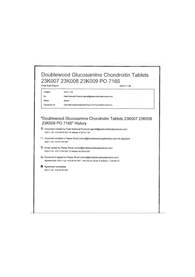 Double Wood Glucosamine Chondroitin Triple Strength 2700mg ...