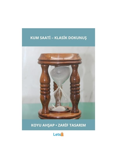Koyu Ahşap Zarif Kum Saati Şık Dekoratif 1 Adet 1 Adet