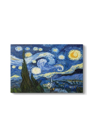 Vincent Van Gogh - Yıldızlı Gece Tablosu 45 X 30 Sku: Zeusstk1059687ef2