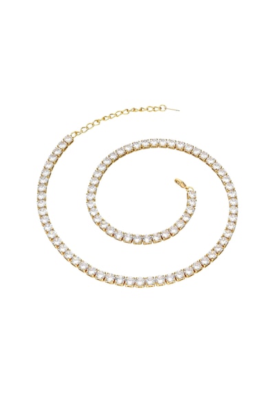 Chavin Gold Kap. 5Mm. Su Yolu Taşlı Kadın Kolye Zincir Ek18Sr-5 Mavi