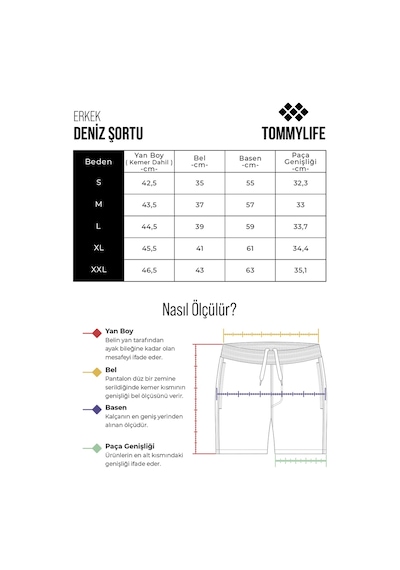 Tommylife Taş Hızlı Kuruyan Standart Fit Erkek Deniz Şortu - 81237 Taş Rengi