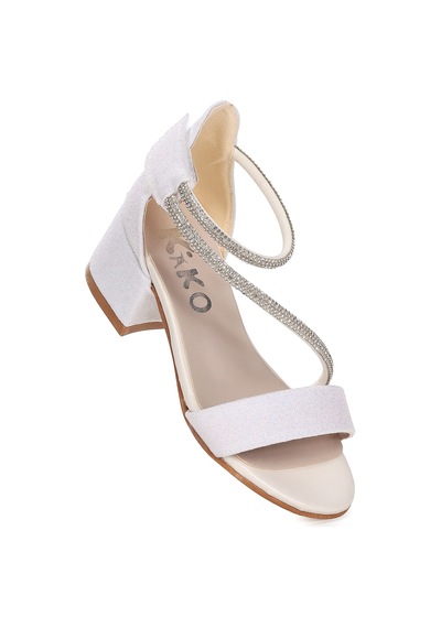 Kiko Kids Pisar Günlük Kız Çocuk 4 Cm Topuklu Sandalet Abiye Ayakkabı Altın