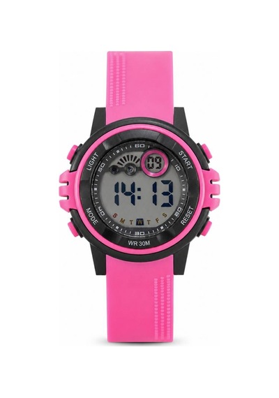 Kız Çocuk Pembe Dijital Kronometreli Silikon Kordon Spor Kol Saati St-304435 Gri