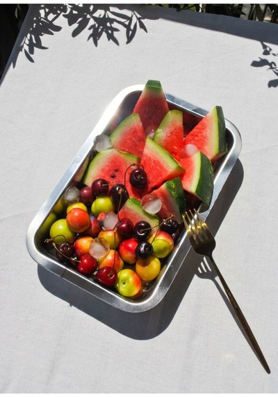 1 Adet Paslanmaz Çelik Meze Küveti Servis Meze Tabağı 29x18,5 Cm Gümüş