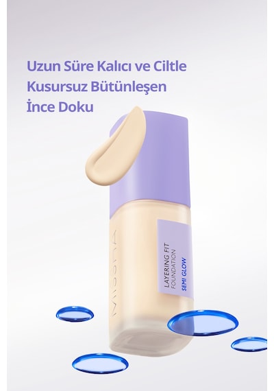 Yarı Parlak Bitişli Nemlendirici Fondöten Layering Fit Foundation Semi Glow No.19 Ivory 19