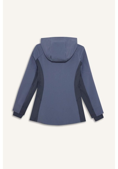 Defacto Su İtici Slım Fıt Kapüşonlu Fermuarlı Softshell Mont G0237ax26spın50 İndigo-ın50