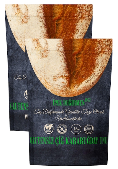 İpek Değirmen Çiğ Karabuğday Unu 2 KG Glutensiz Doğal Taş Değirmen Greçka Unu